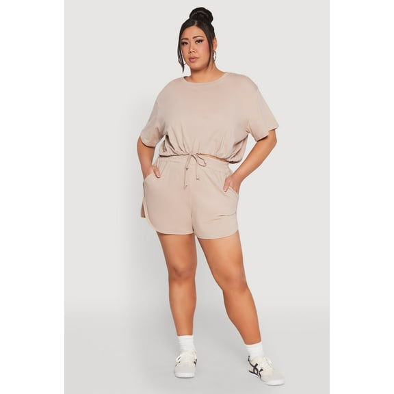 Womens Plus Size Smocked Dolphin Shorts