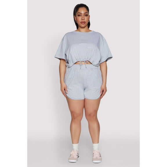 Womens Plus Size Smocked Dolphin Shorts