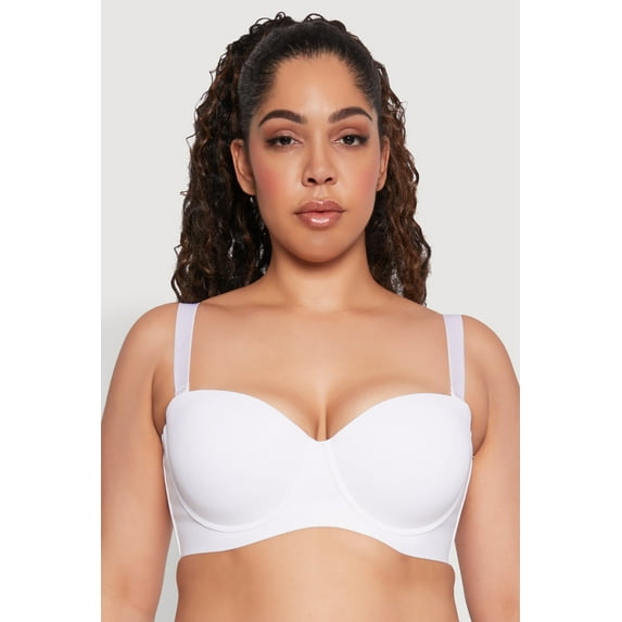 Womens Plus Size Solid Balconette Bra | Converts to Strapless