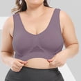 thumbnail image 1 of Womens Plus Size Sports Bras Front-Close Seamless Solid Color No Underwire Padded Breathable Back-smoothing Push Up Bra for Running Yoga Dancing, 1 of 4