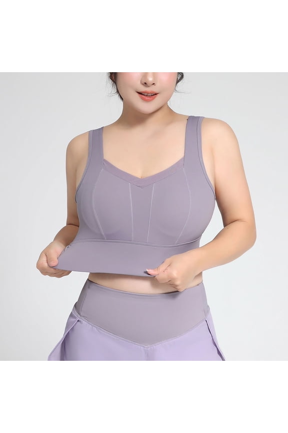 Womens Plus Size Sports Bras S-5X Wireless High-Impact Push Up Underwear Comfort Stretchy Support Workout Running Yoga Longline Bralettes Clearance