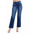 thumbnail image 1 of Womens Plus Size Straight Jeans With Unique Side Seam Detail And Pockets For Modern Fit Durable Everyday Denim, 1 of 7