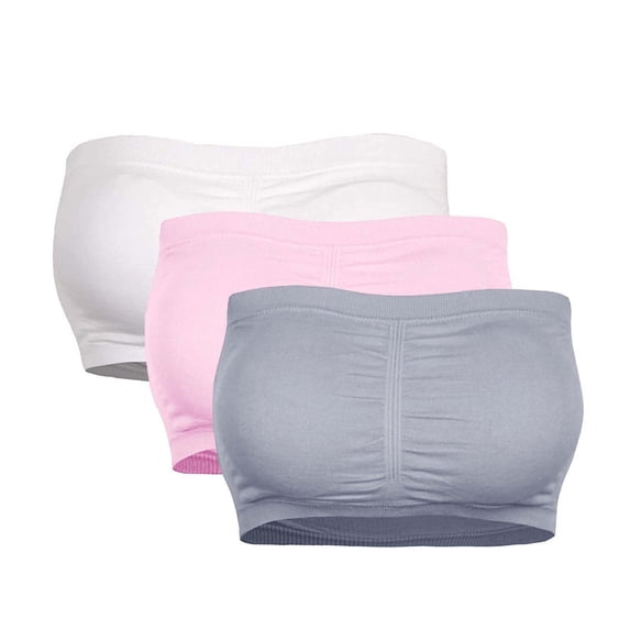 Womens Plus Size Strapless Bras Bandeau Size Stretchy Plus Bra Strapless Removable Top Double Padded Multicolor
