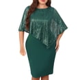 thumbnail image 1 of Womens Plus Size Summer Dresses Solid Color Plus Size Bead Patchwork Irregular Dress, 1 of 4