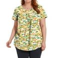 thumbnail image 1 of Womens Plus Size Summer Floral Tunic Tops Dressy Casual Blouses Short Sleeve T-Shirts for Leggings, 1 of 7