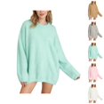 thumbnail image 1 of Womens Plus Size Sweater Casual Solid Color Pullover Soft Comfortable Knit Top Everyday Wear Fall Winter Soft Warm Outfit, 1 of 5