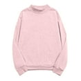 thumbnail image 1 of Womens Plus Size Sweatshirt Round Neck Long Sleeve Velvet Sweatshirt Fall Fashion Solid Color Pullover Tops Pink M, 1 of 1