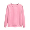 thumbnail image 1 of Womens Plus Size Sweatshirt Round Neck Long Sleeve Velvet Sweatshirt Fall Fashion Solid Color Pullover Tops Pink XXXL, 1 of 1
