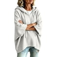 thumbnail image 1 of Womens Plus Size Sweatshirts Fall Winter Fashion Casual Oversized Pullover Hooded Drawstring Long Sleeve Tops (S, Gray), 1 of 5