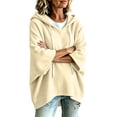 thumbnail image 1 of Womens Plus Size Sweatshirts Fall Winter Fashion Casual Oversized Pullover Hooded Drawstring Long Sleeve Tops (XL, Beige), 1 of 5