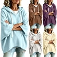 thumbnail image 1 of Womens Plus Size Sweatshirts Fall Winter Fashion Casual Oversized Pullover Hooded Drawstring Long Sleeve Tops (XL, Sky Blue), 1 of 5