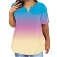 thumbnail image 1 of Womens Plus Size T-Shirts Cotton Short Sleeve V Neck Tops Loose Summer T Shirts for Women Graphic Tshirts (Khaki XL), 1 of 6