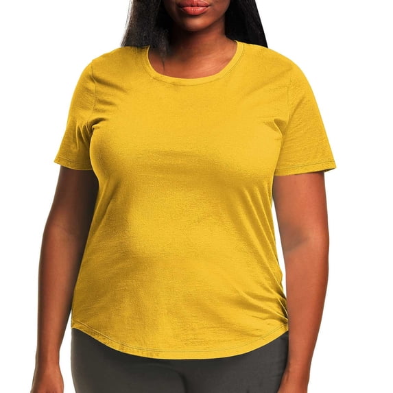 Womens Plus Size T Shirts Round Neck Short Sleeve Basic Tee Solid Color Casual Summer Everyday Tops,Sizes M-5XL