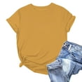 thumbnail image 1 of Womens Plus Size T-Shirts Short Sleeve Ruched Summer Tops Casual Crew Neck Loose Fit Tee Shirts, 1 of 4
