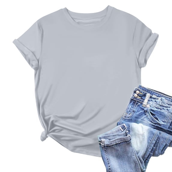 Womens Plus Size T-Shirts Short Sleeve Ruched Summer Tops Casual Crew Neck Loose Fit Tee Shirts