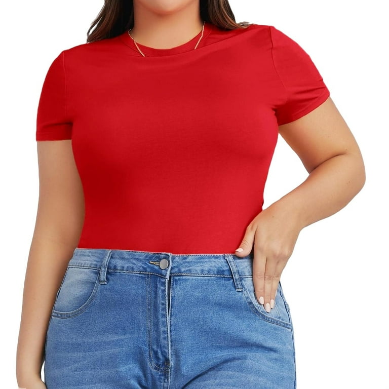 Red plus size store t shirt