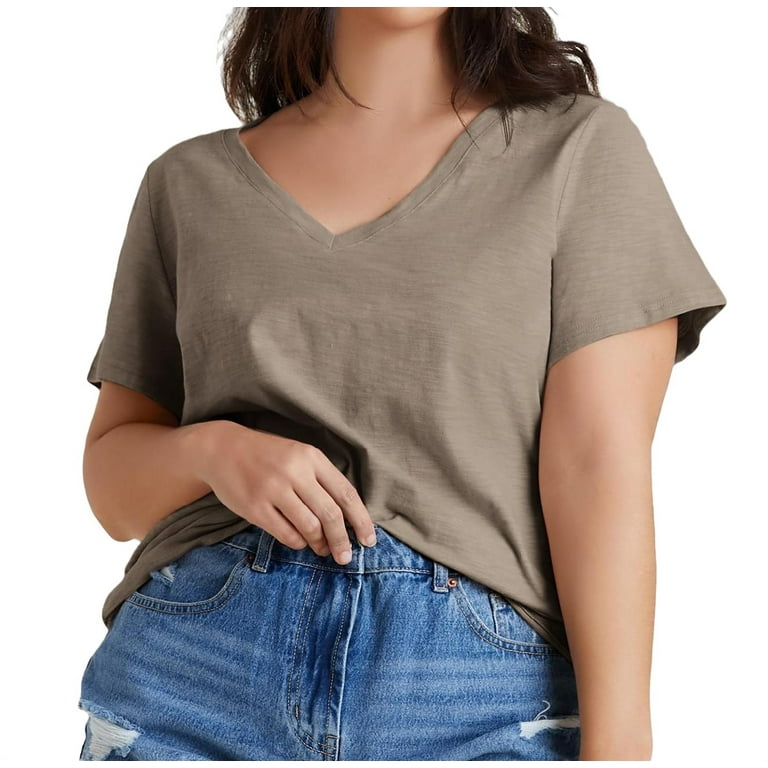 walmart women's v neck t shirts