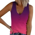 thumbnail image 1 of Womens Plus Size Tank Top Gradient Color Knit Tanks Button V-Neck Summer Casual Ribbed Sleeveless Tee, 1 of 5