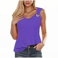 thumbnail image 1 of AherBiu Summer Tank Tops for Women V Neck Wide Strap Sleeveless Casual Comfy Fitted Tunic Top Camisole Shirts, 1 of 4