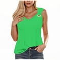thumbnail image 1 of AherBiu Summer Tank Tops for Women V Neck Wide Strap Sleeveless Casual Comfy Fitted Tunic Top Camisole Shirts, 1 of 4
