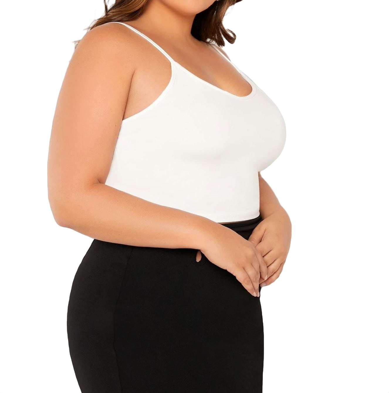 Plus size white tank sales