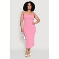 thumbnail image 1 of Womens Plus Size Textured Knit Side Slit Midi Dress, 1 of 4