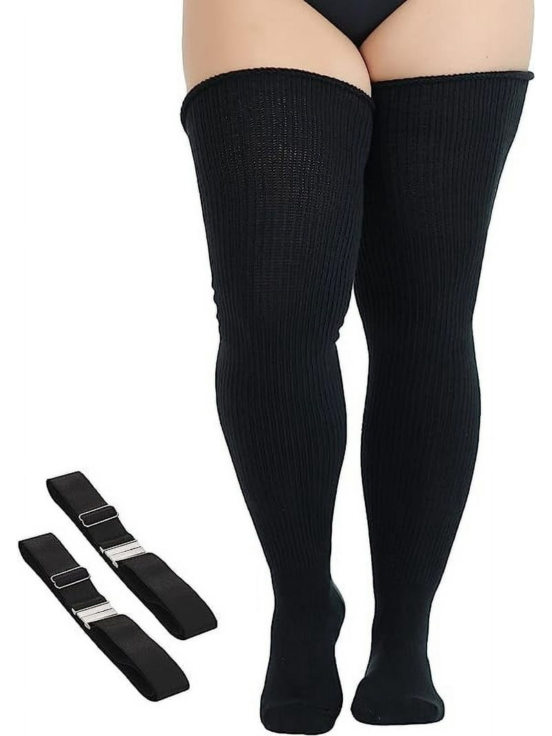 Womens Plus Size Thigh High Socks Thick Thighs Extra Long Knitted