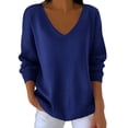 thumbnail image 1 of Womens Plus Size Thin Sweaters, Long Sleeve Shirts for Women Winter Warm Fleece Solid Color V Neck Dressy Blouses Fall Clothes, 1 of 6
