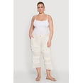 thumbnail image 1 of Womens Plus Size Tie Cargo Pocket Capri Pants, 1 of 5