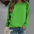 thumbnail image 1 of Womens Plus Size Tops 2023 Fashion Long Sleeves Casual Shirts Soild Color Round Neck Sweatshirt Pullover Loose Tunic Tops on Clearance, 1 of 5