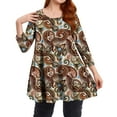 thumbnail image 1 of Sprinmer Womens Plus Size Swing Tunic for Leggings Dressy Casual 3/4 Sleeve Blouse, 1 of 7
