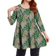 thumbnail image 1 of Womens Plus Size Tops Casual 3/4 Sleeve Dressy Tunic Tops Fall Loose Fit Blouses, 1 of 7