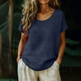 thumbnail image 1 of Womens Plus Size Tops Casual Short Sleeve Button Down Shirts Cotton Blouses V Neck Casual Tunics Solid Color Tops, 1 of 5