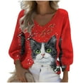 thumbnail image 1 of Womens Plus Size Tops Christmas Sweatshirts Long Sleeve Shirts Tops Relaxed Fit Pullover Sweater Blouses Fall Winter Outfits Y2K Clothes, 1 of 3