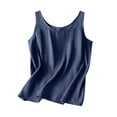 thumbnail image 1 of Womens Plus Size Tops Linen Tank Tops Vacation Tees Loose Fit Sleeveless Neck Shirts Lightweight Tshirts on Sale, 1 of 6