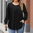 thumbnail image 1 of Womens Plus Size Tops Long Sleeve Shirts Crew Neck Flowy Tunic Fall Casual Loose Blouse 1X-5X, 1 of 6
