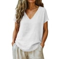 thumbnail image 1 of Womens Plus Size Tops O-Neck Asymmetric Short Sleeve Tunics Floral Lace Flowy Blouse Shirts for Summer Casual S-5X, 1 of 6