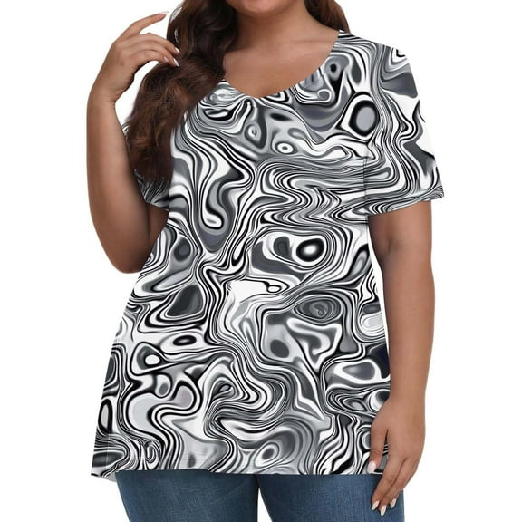 Womens Plus Size Tops Plus Size Womens Clothing Plus Size Graphic Tees for Women Summer 2025