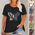 thumbnail image 1 of Womens Plus Size Tops Round Neck Graphic Tshirts Casual Loose Fit Cute Tee, 1 of 4