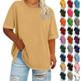 thumbnail image 1 of Womens Plus Size Tops Short Sleeve Crewneck T-Shirt Oversized Loose Comfy Tops for Women Summer Everyday Wear Lounge Basic Tees Blouse, 1 of 6