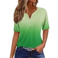 thumbnail image 1 of Womens Plus Size Tops, Short Sleeve Shirts for Women Summer Fashion Ombre Tie Dye Button Up Notch V Neck T-Shirts, 1 of 4