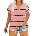 thumbnail image 1 of Womens Plus Size Tops Summer Petal Sleeve T Shirts Casual V Neck Fashion Print Tees Shirts Going Out Tops Blouses XL-5XL, 1 of 5
