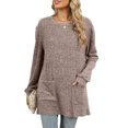 thumbnail image 1 of Womens Plus Size Tops Tunic Crewneck Long Sleeve Shirts Solid Blouse Casual Loose Fall Tops Alsol Lamesa, 1 of 6