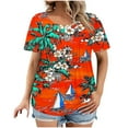 thumbnail image 1 of Womens Plus Size Tops Tunic Short Sleeve Crew Neck Shirts Casual Summer Blouse, Limited Time Clearance Under 10 Dollars #18, 1 of 5