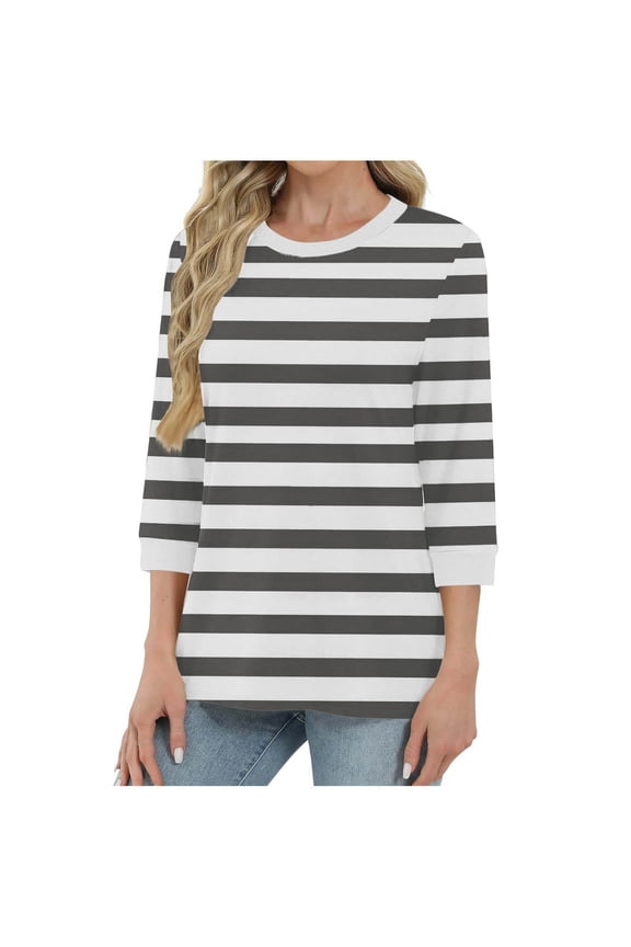 Womens Plus Size Tops V Neck T Shirts 3/4 Sleeve Blouse Summer Casual Tees XL-5X, Limited Time Under 10 Dollars