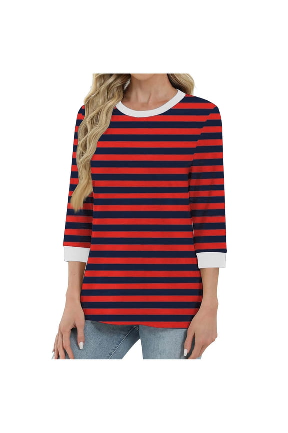 Womens Plus Size Tops V Neck T Shirts 3/4 Sleeve Blouse Summer Casual Tees XL-5X, Limited Time Under 10 Dollars