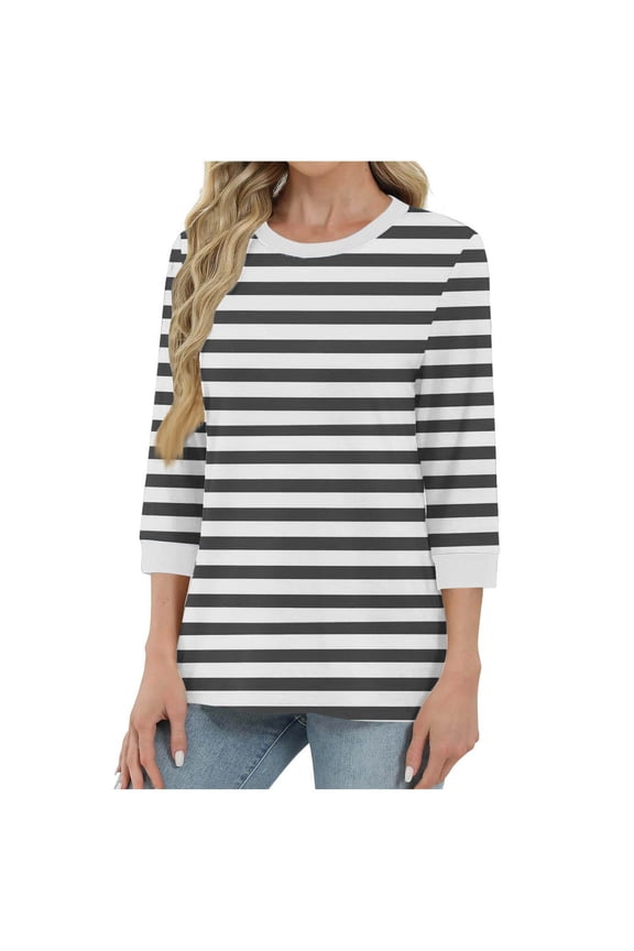 Womens Plus Size Tops V Neck T Shirts 3/4 Sleeve Blouse Summer Casual Tees XL-5X, Limited Time Under 10 Dollars