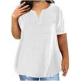 thumbnail image 1 of Womens Plus Size Tops V Neck T Shirts Casual Tee Shirts 2025 Summer Short Sleeve Tops Oversized Trendy Dressy Blouses, 1 of 5
