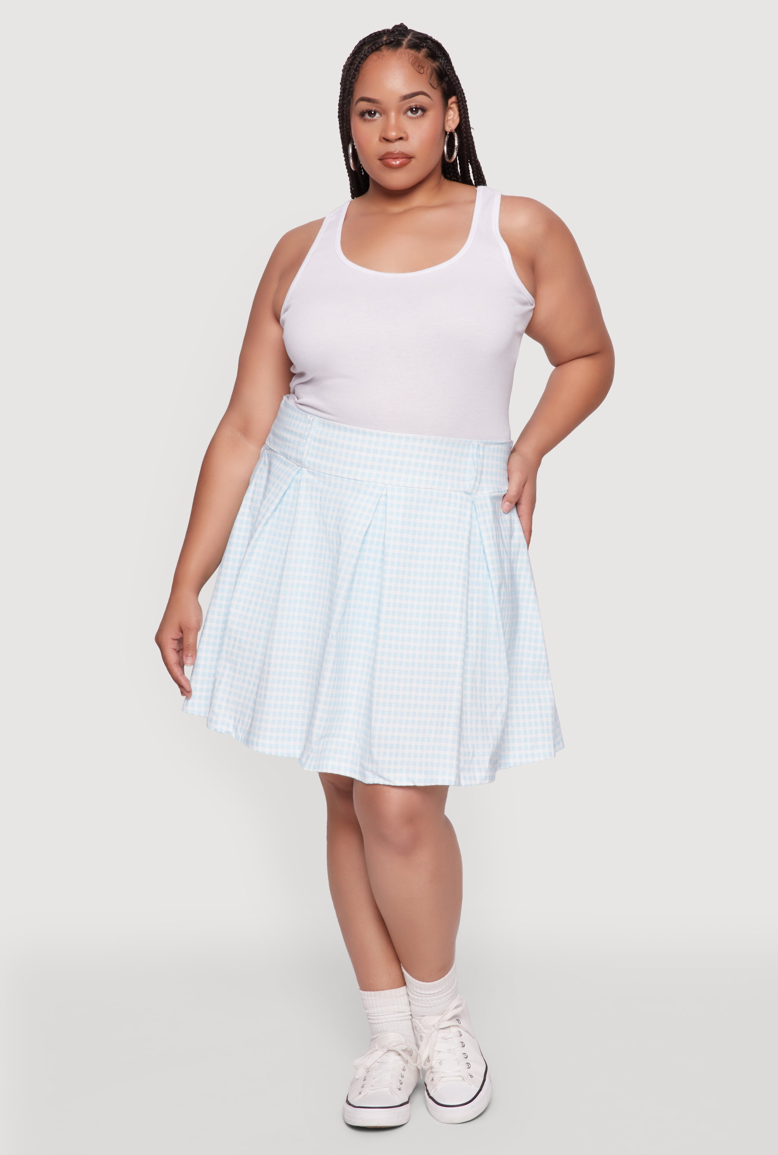 White Pleated Skirt Plus Size White Pleated Cheer Skirt Plus Size