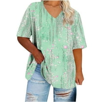Womens Plus Size Tunic Tops Floral Short Sleeve V Neck Shirts Loose Comfy Summer Blouses Classic Fit Oversized Tshirts Dressy Casual Ethnic Tees Ladies Spring Vintage Clothes Vacation Outfits